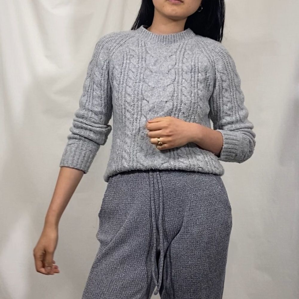 Rachel Zoe Grey Chunky Knitted Sweater Pullover